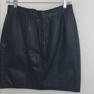 Vintage Black Leather Skirt.